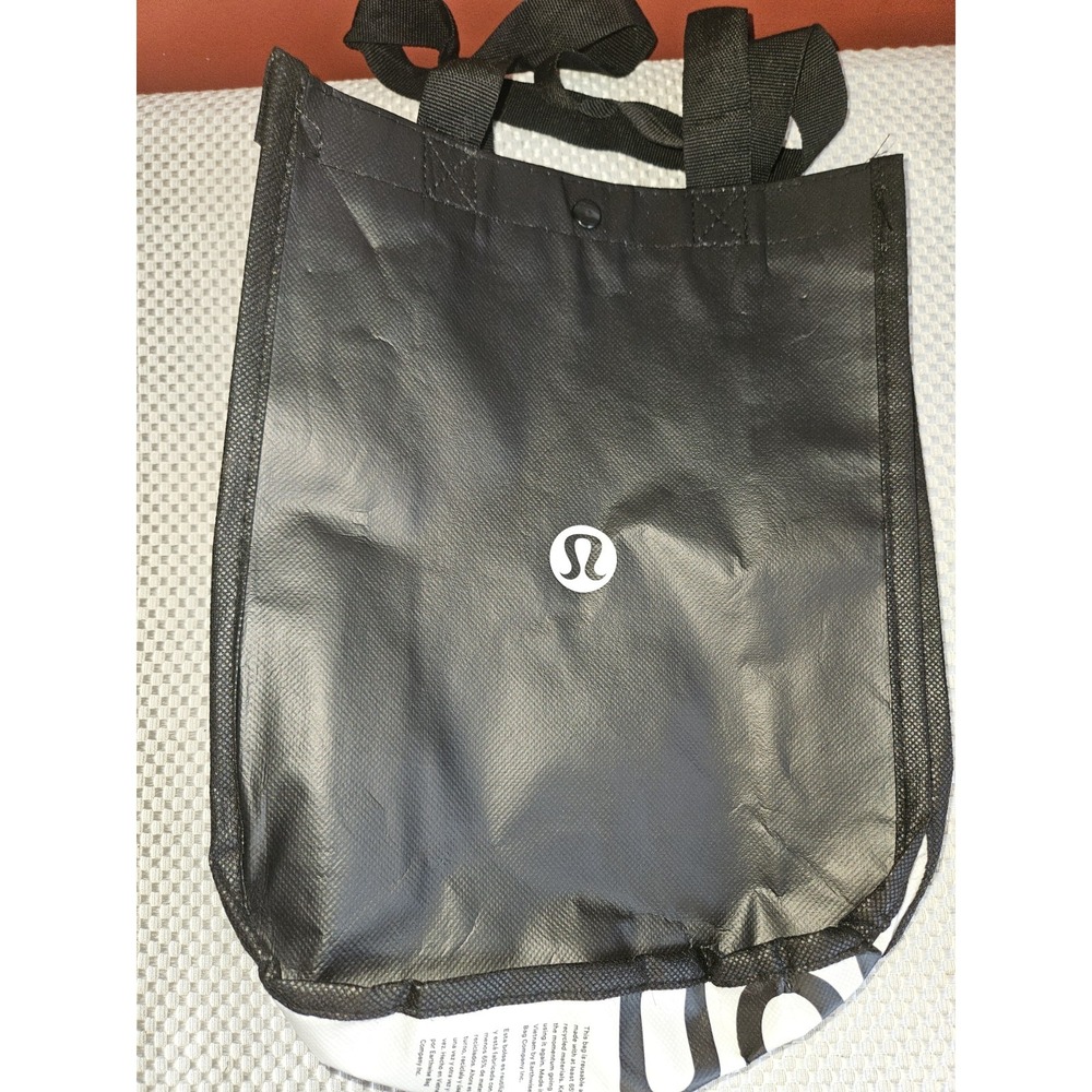Lululemon Reusable Shopping Gift Bag Small Tote Black With Logo Preowned